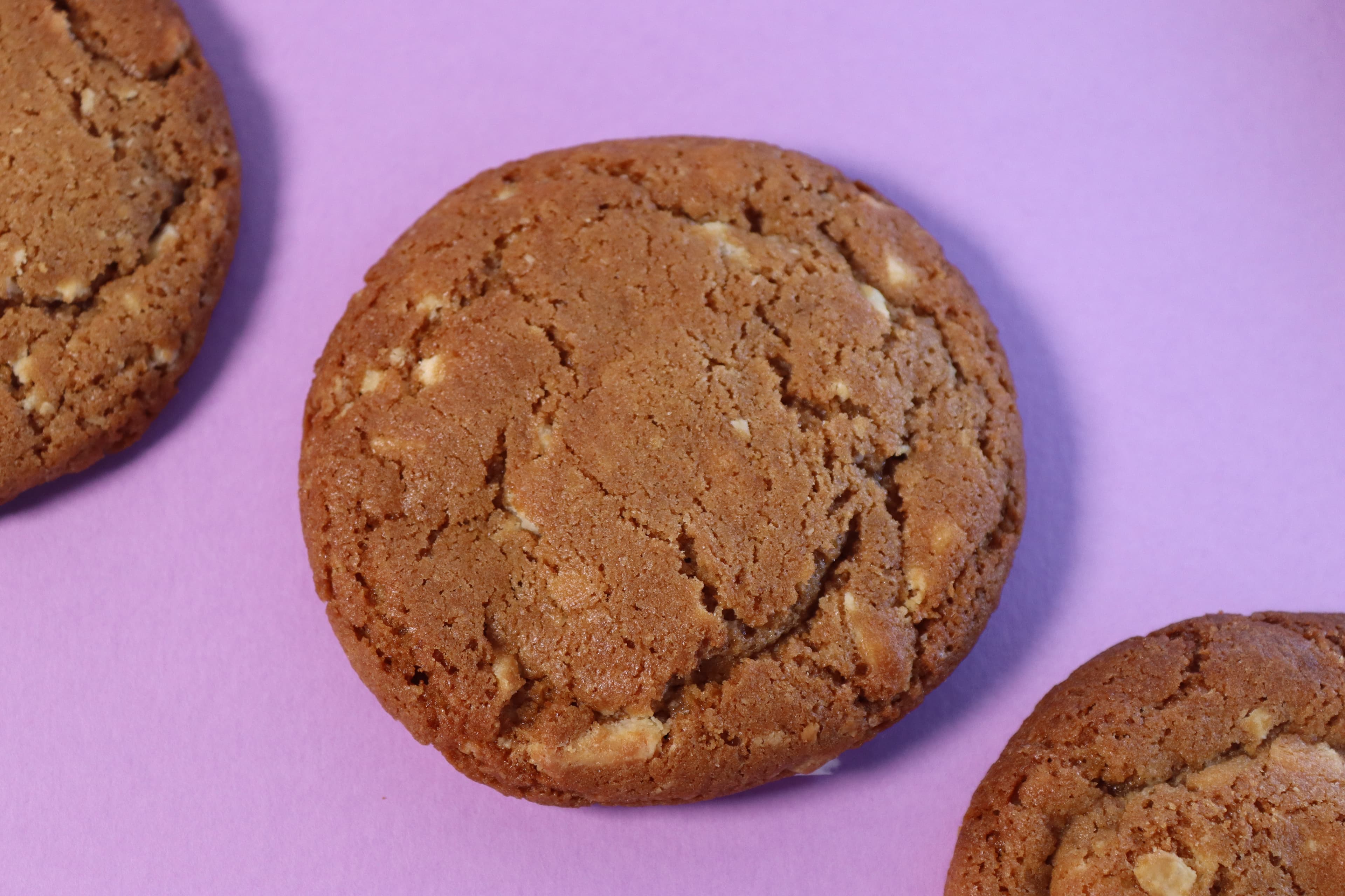 Cookie arrangement on a lavender background
